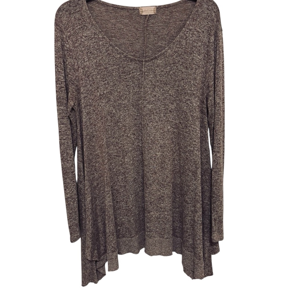 Altar’d State Flowy Heathered Brown Long Sleeve Tunic